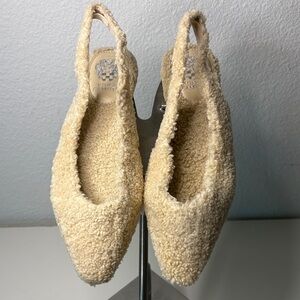 Vince Camuto Cream Textured Slingback Flats